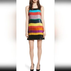 Alice + Olivia Bridget Striped Sequin Slipdress
